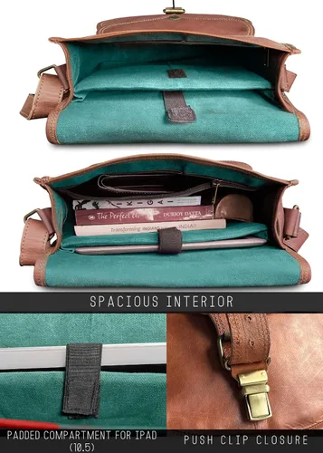 Vista 4 de RUSTIC TOWN Bolso cruzado de cuero para mujer