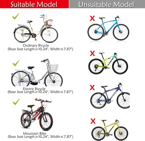 Vista 5 de Asiento Trasero para Niños de Bicicleta, Accesorio de Asiento de Bicicleta para Niños Montado en la Parte Posterior para Bicicleta de Adultos