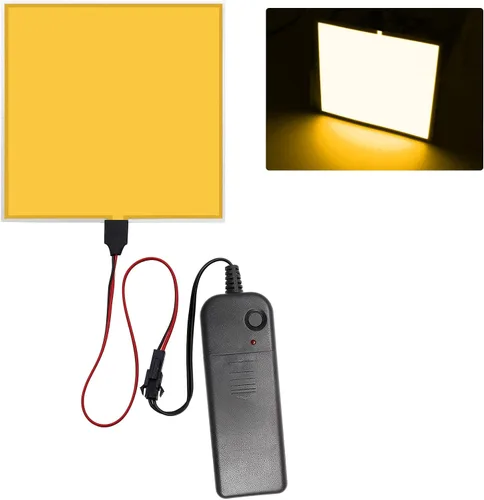 Vista 6 de Hojas de luz LED brillantes con ojos, panel EL electroluminiscente de 10 * 10 cm, lámina de luz para decoración, lámpara de hoja con inversor