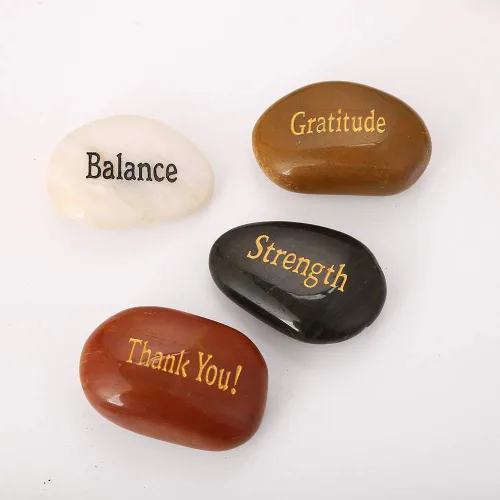 Vista 6 de ROCKIMPACT 50 piedras grabadas con diferentes palabras, piedras inspiradoras a granel, piedras de fe zen, piedras de gratitud, piedras de oración