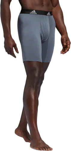 Vista 4 de adidas Men's Stretch Cotton Long Boxer Brief Underwear (3-Pack)