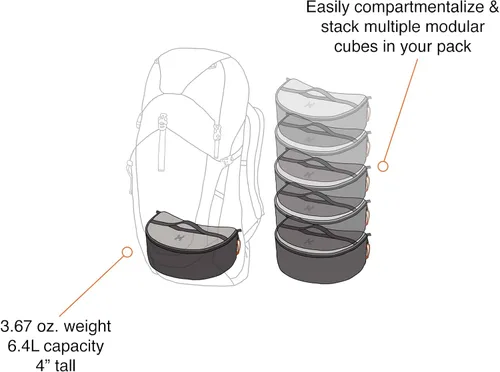 Vista 5 de Hillsound PackStack cubos de almacenamiento resistentes a la intemperie para mochileros y campamentos, organizadores de almacenamiento que ahorran