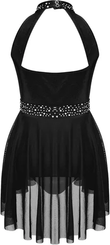Vista 22 de CHICTRY Kids Girls Sparkly Rhinestone Ballet Gymnastics Leotards Modern Lyrical Dance Costume
