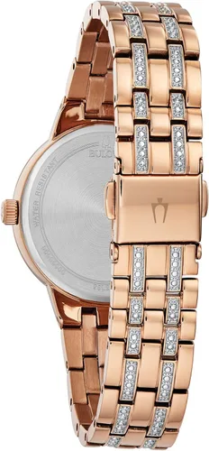 Vista 3 de Bulova Ladies' Crystal Phantom 3-Hand Quartz Watch, Faceted Mineral Glass Dial