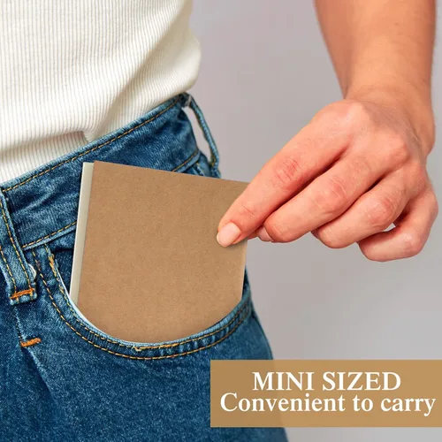Vista 6 de Thenshop 100 cuadernos pequeños de bolsillo a granel, bloc de notas pequeños de 4 x 4 pulgadas con páginas en blanco y a rayas, diarios compactos