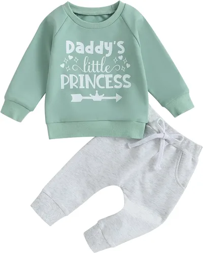 Vista 27 de GOOCHEER Conjunto de ropa de manga larga para niña pequeña, camisa y pantalones para niña, conjunto de ropa de primavera, otoño e invierno