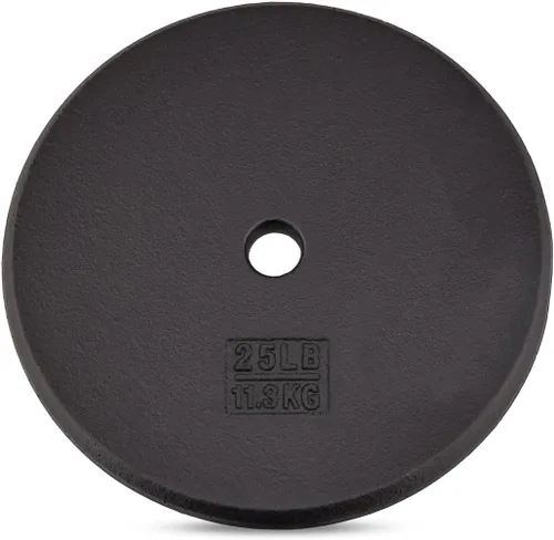Vista 14 de Yes4All Standard Weight Plates, 1-Inch Cast Iron Barbell Weights, Wide Range 5–50 LB, Ideal for Strength Training & Workout Routine, Available in