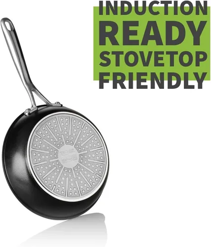 Vista 8 de Colección Onyx de TECHEF con nuevo revestimiento antiadherente de teflón platinum (PFOA)., 8", Negro