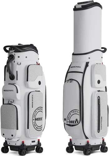 Vista 10 de HELIX -Bolsa de carrito de golf de golf, fácil de transportar, bolsa retráctil para carrito de golf con chasis de ruedas de bloqueo y empuñadura
