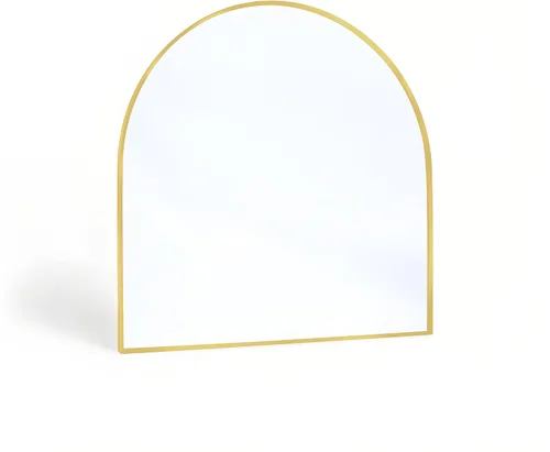 Vista 45 de Espejo arqueado negro de 16" x 20", espejo de pared para baño con arco, espejo de tocador de baño con marco de metal y parte superior arqueada