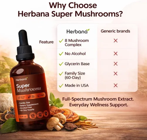 Vista 7 de Super Mushroom Complex 8 en 1 Extracto líquido – Gotas de 4 onzas líquidas con melena de león Reishi Cordyceps Chaga Maitake cola de pavo Shiitake