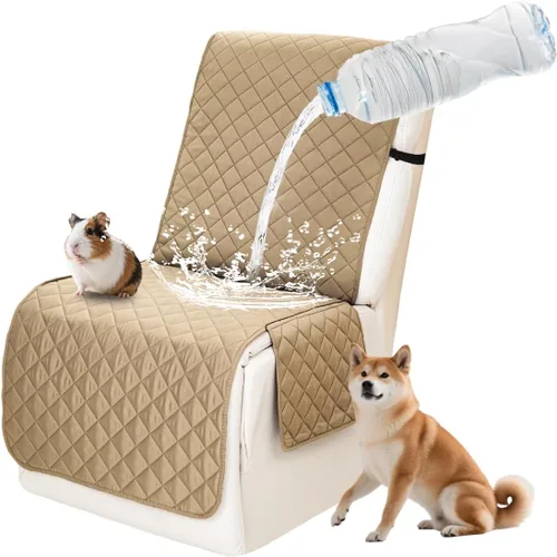 Vista 61 de Fundas impermeables para sofá reclinable seccional en forma de L, 7 piezas, antideslizantes, lavables, juego de fundas reclinables para mascotas