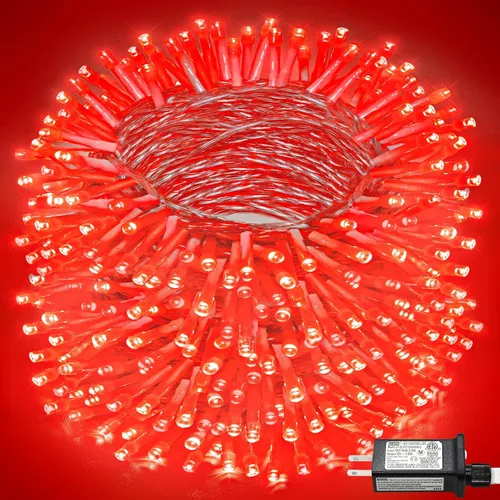 Vista 38 de Tira de 200 luces LED de 66 pies para exteriores, luces de Navidad conectables para interiores, cable transparente, impermeable, 8 modos de luces