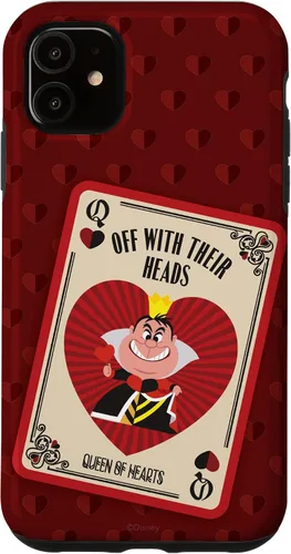 Vista 8 de Disney Carcasa para iPhone 17, diseño de villanos, la reina de corazones con sus cabezas, color rojo