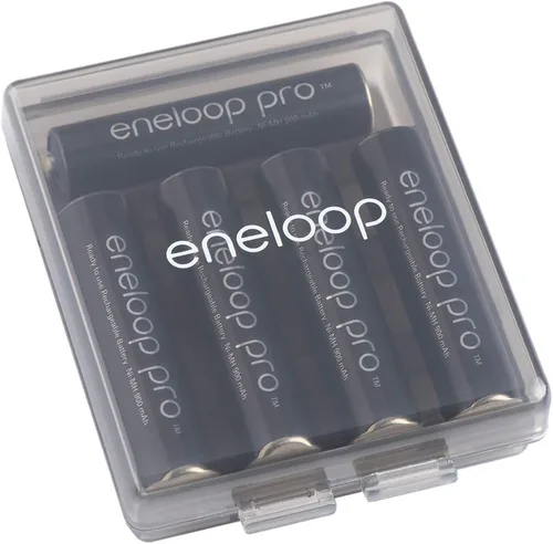 Vista 7 de Eneloop Panasonic BK-3HCCA16FA pro AA - Baterías recargables precargadas Ni-MH de alta capacidad, paquete de 16 y cajas de almacenamiento