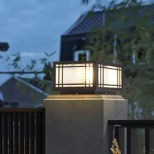 Vista 11 de Luces de poste al aire libre cableadas, modernas lámparas de pilar de valla