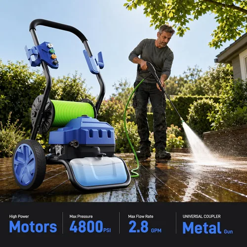 Vista 11 de Lavadora a presión eléctrica resistente 4800PSI, limpiador de lavadora