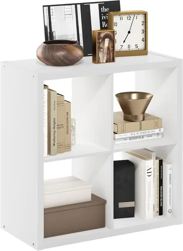 Vista 11 de Furinno Estantería para cubículos, estantería apilable, organizador de almacenamiento en cubos con parte trasera abierta, extragruesa, 15.8 x 15.8 x