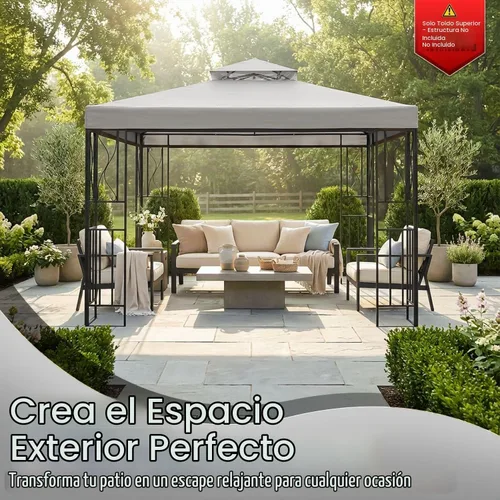 Vista 2 de Flexzion Cubierta superior de repuesto de toldo de 8 x 8 para cenador