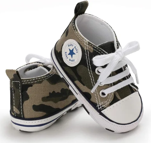 Vista 5 de KIDSUN zapatos deportivos altos hasta el tobillo para bebés, niños y niñas con suela antideslizante, suaves, para recién nacidos, zapatos