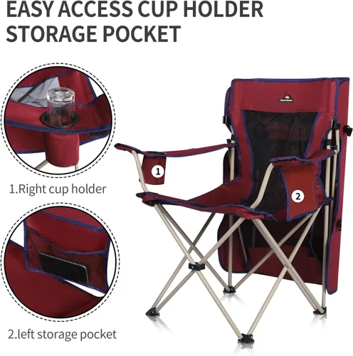 Vista 4 de Silla de playa con toldo – Silla plegable al aire libre con toldo de protección solar completa – Ideal para camping, césped, deportes, picnic