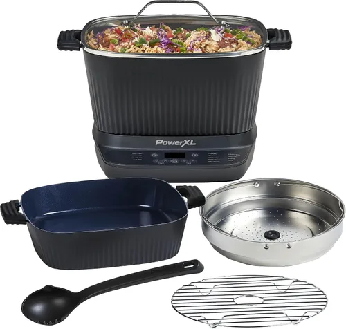 Vista 8 de STIRMAX Olla Múltiple Digital de 7.5 Cuartos con Paleta Automática para Remover y Triturar, 9 en 1 Preajustes Programables para Saltear, Sellar