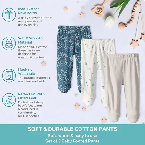 Vista 4 de Spasilk Paquete de 3 pantalones de algodón para bebé niño