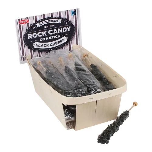 Vista 16 de Palitos de caramelo de roca extragrandes: 12 paletas de cereza rosa – envueltas individualmente – Palitos de caramelo de roca de cristal