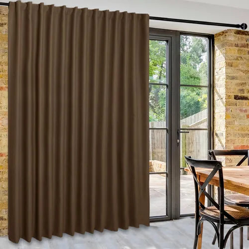 Vista 31 de DWCN Cortina opaca divisora de privacidad para puerta corrediza de patio, cortinas térmicas extra anchas con pestaña trasera y bolsillo para barra