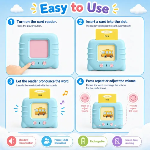 Vista 5 de Tarjetas didácticas parlantes para niños pequeños de 1, 2, 3, 4, 5 años, 224 palabras visuales, juguetes de aprendizaje de idiomas Montessori