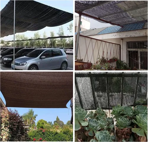 Vista 8 de Paño resistente con protección solar, malla transpirable, 90% resistente a los rayos UV, tela de sombra de 20 pines, lona de malla con ojales