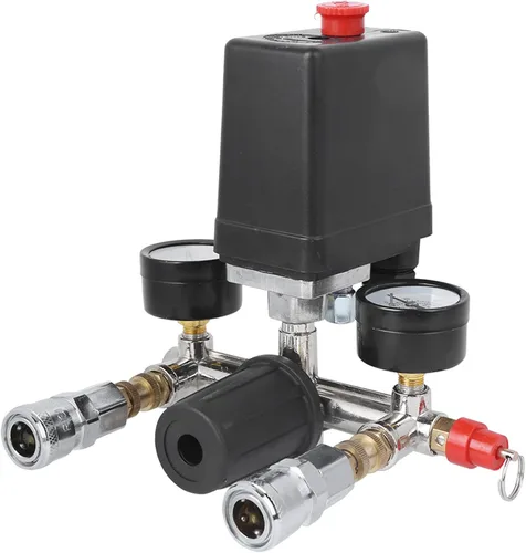 Vista 8 de Compresor de aire Montaje de soporte Interruptor de control de presión Regulador de colector de válvula Accesorios de compresor de aire