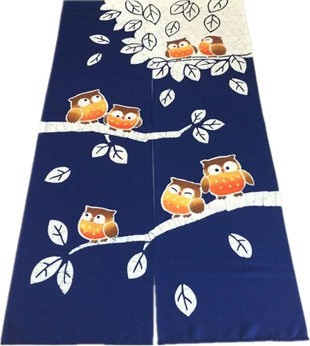 Vista 13 de LIGICKY Cortina japonesa Noren para puerta, diseño de círculo, estampado, para decoración del hogar, 33.5 x 59 pulgadas
