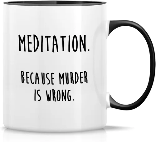 Vista 15 de Retreez Taza divertida – Namaste Namastay Home with My Dog Dogs Lover Meditación Yoga 11 Oz Tazas de café de cerámica – Divertido, sarcasmo