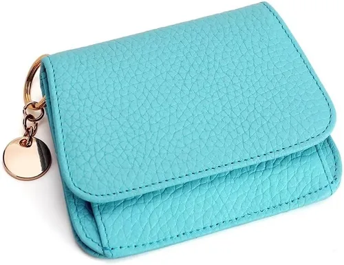 Vista 13 de Mudono - Billetera pequeña para mujer con bloqueo RFID, de cuero genuino, tarjetero, billetera delgada de tres pliegues con bolsillo con cremallera