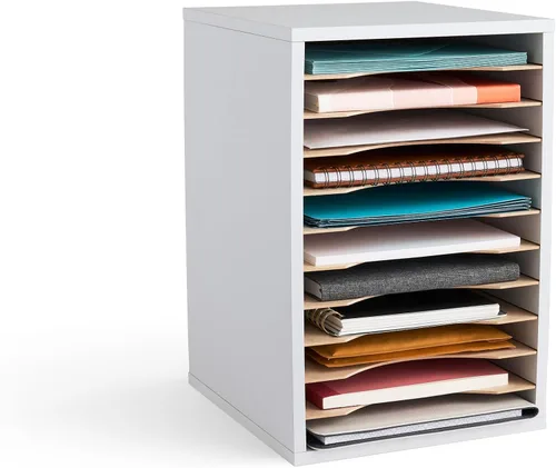 Vista 10 de Safco Products - Organizador vertical de escritorio, 11 compartimentos, negro