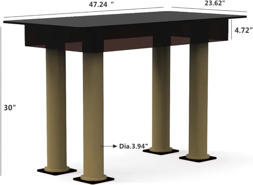 Vista 5 de Mesa de acrílico ahumado ámbar con patas de color dorado 14308NEW-NF