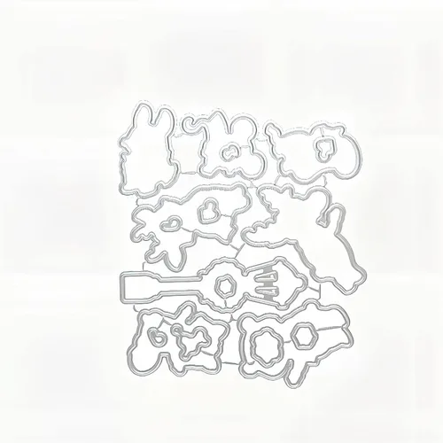 Vista 6 de FA La La La - Juego de sellos y troqueles de silicona transparente para hacer tarjetas, plantillas de corte para álbumes de recortes, álbum