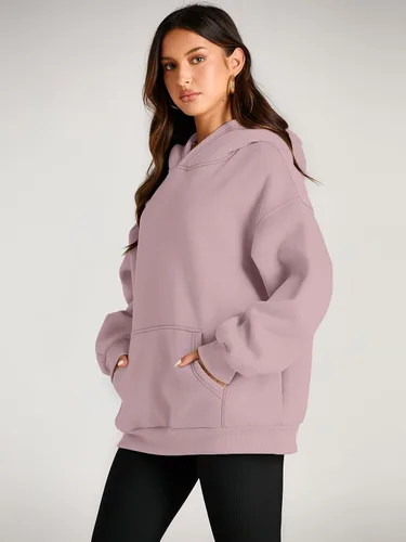 Vista 3 de EFAN - Sudadera con capucha para mujer - Sudadera de vellón sobredimensionada con mangas largas para otoño e invierno, ropa de moda inspirada