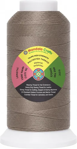 Vista 37 de Mandala Crafts Airforce Blue Tex 70 - Hilo de poliéster para tapicería 1500 Yds T70 UV Resistant Strong Thread for Leather Sewing, Marine