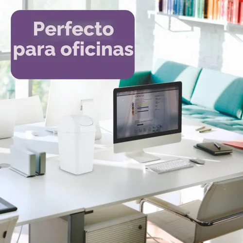 Vista 8 de Superio Mini tacho de basura de escritorio con tapa superior giratoria, contenedor de basura portátil de plástico para encimera, escritorio