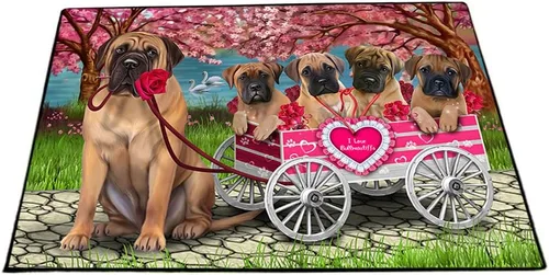 Vista 14 de Doggie of the Day Bullmastiff Dogs Floor Mat - 4th of July Independence Day - Best Dog Doormat - Protector Decor - Unique Portrait Art - Premium