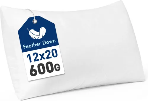 Vista 14 de MIULEE - Relleno de almohada de 12x16 pulgadas con plumas y plumón, almohada esponjosa y cómoda con tela de algodón para cama, sofá y sillón