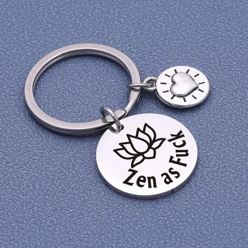 Vista 4 de ASANHAO Joyería para profesores, regalo Namaste, llavero para abanico de yoga, joyería Namaste, llavero budista, regalo de yoga, instructor de yoga