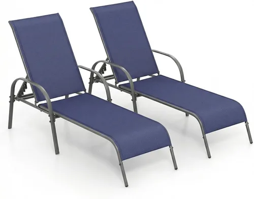 Vista 14 de HAPPYGRILL Sillón de patio, tumbona plegable para exteriores con respaldo ajustable, silla reclinable para tomar el sol, silla de bronceado de playa