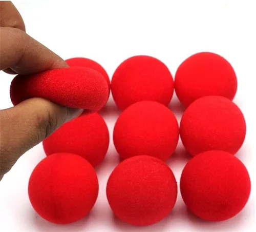 Vista 4 de 10 bolas de esponja rojas, herramientas mágicas suaves, ligeras, mini bolas de esponja mágicas, accesorios de truco de comedia clásica de calle