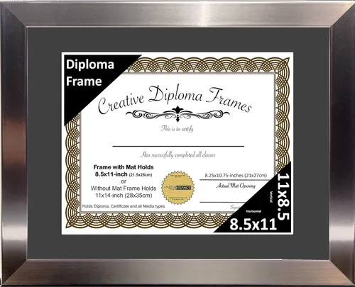 Vista 19 de Creative Picture Frames Carnegie - Marco de diploma de acero inoxidable con acabado de acero inoxidable de 6 x 8 pulgadas con caballete de vidrio