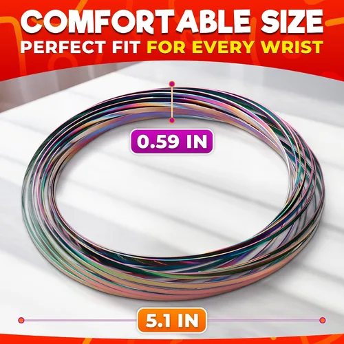 Vista 2 de 2 piezas de anillo de flujo giratorio de anillo de juguete de brazo – 5.1 pulgadas de color – Juguete de flujo de ansiedad cambiante con una