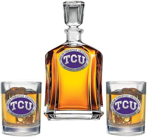 Vista 8 de Heritage Pewter Juego de decantador Appalachian State con 2 vasos combinados, vertedor de 24 onzas con 2 vasos dobles antiguos, vidrio de peltre