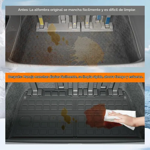 Vista 3 de powoq Alfombrilla de maletero compatible con Kia Carnival 2022-2026, protector de carga con protección para todas las estaciones, alfombrilla